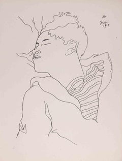 Portrait de Jean Desbordes - Lithographie von Jean Cocteau - 1929