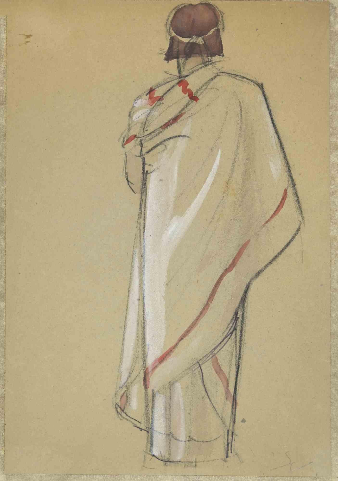 Costume de théâtre - Dessin de Simone Vaulpré - Début du 20e siècle