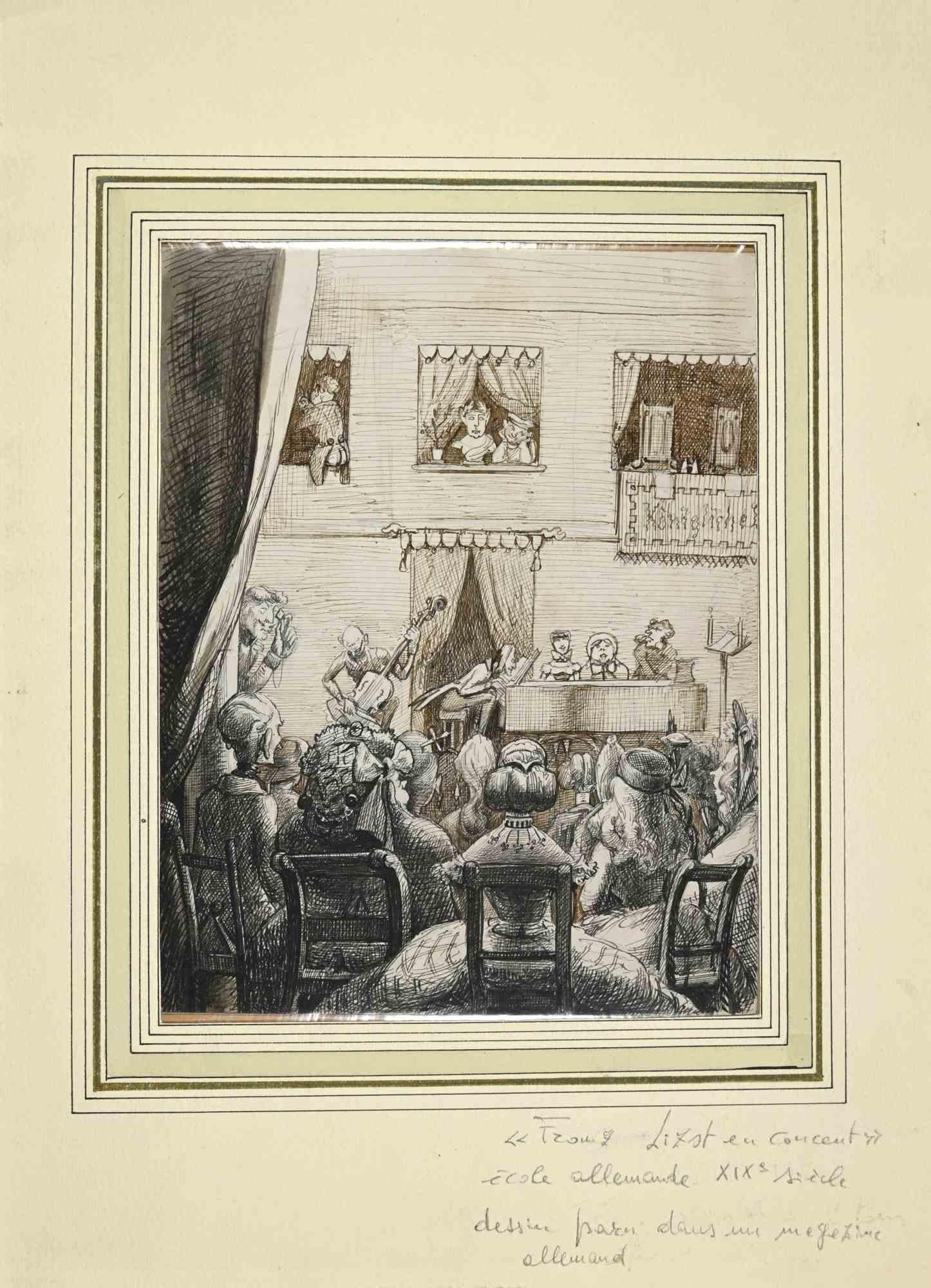 Franz Liszt in Concert - Drawing - Late 19th century