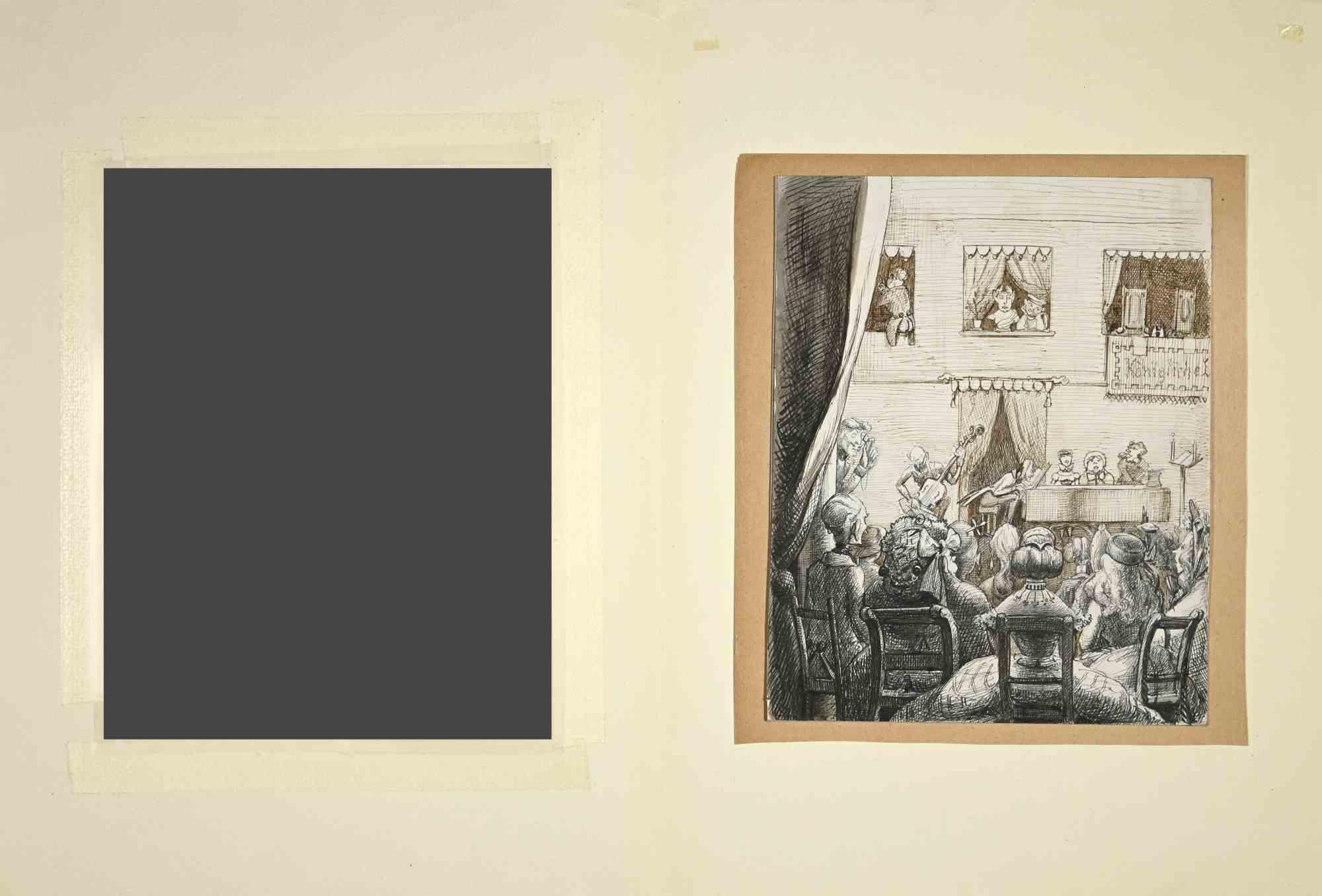 Franz Liszt en concert - Dessin - Fin du XIXe siècle - Art de Unknown