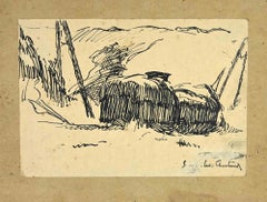 Berghütte - Zeichnung von René Gouaste - 1940