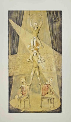 Acrobati - Disegno di Cecilia Ferro Caporilli - 1963