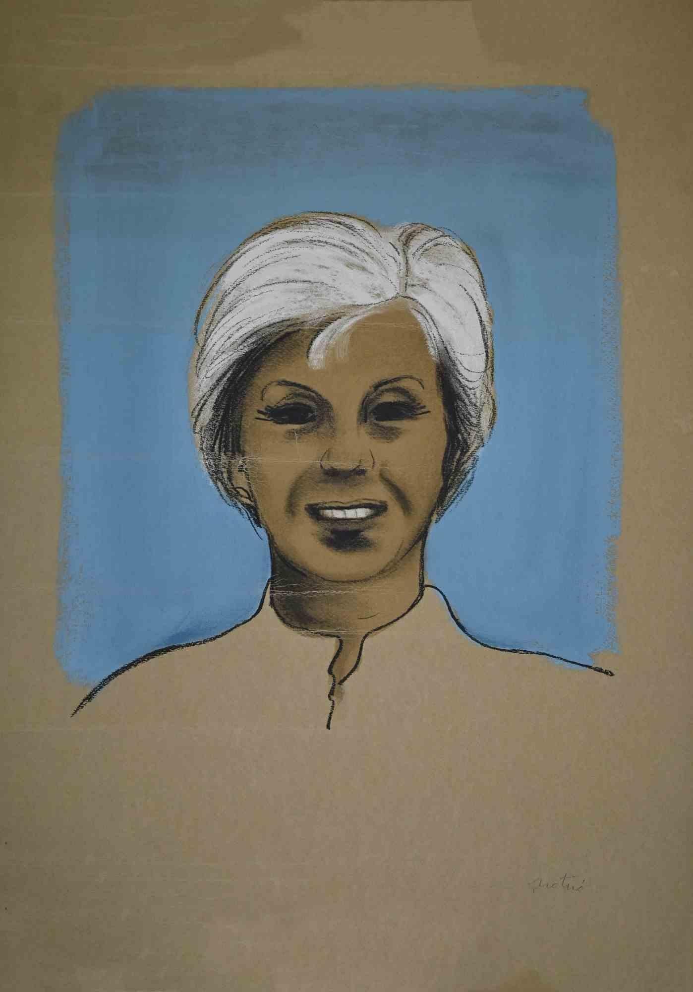 Carboncino, acquerello e biacca su cartone.

Firmato a mano a matita.

Buone condizioni, a parte alcune piccole pieghe e alcuni segni del tempo.