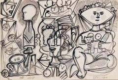 Composición cubista - Dibujo de Gianpaolo Berto - 1973