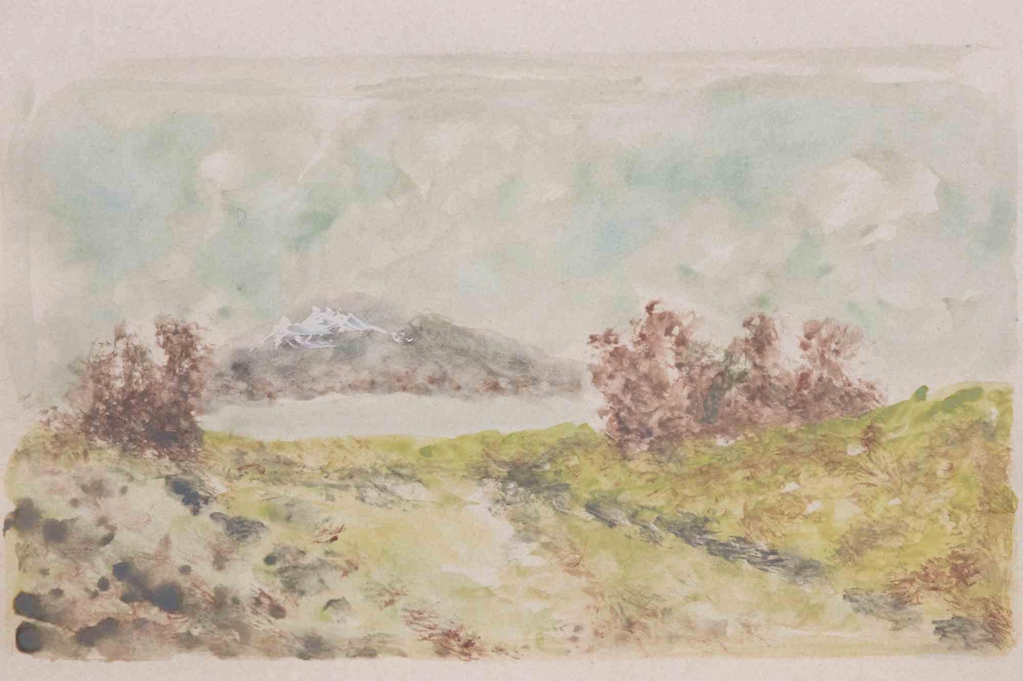 Paesaggio marino - Disegno di Michele Ricciuti - Anni '80 in vendita 2