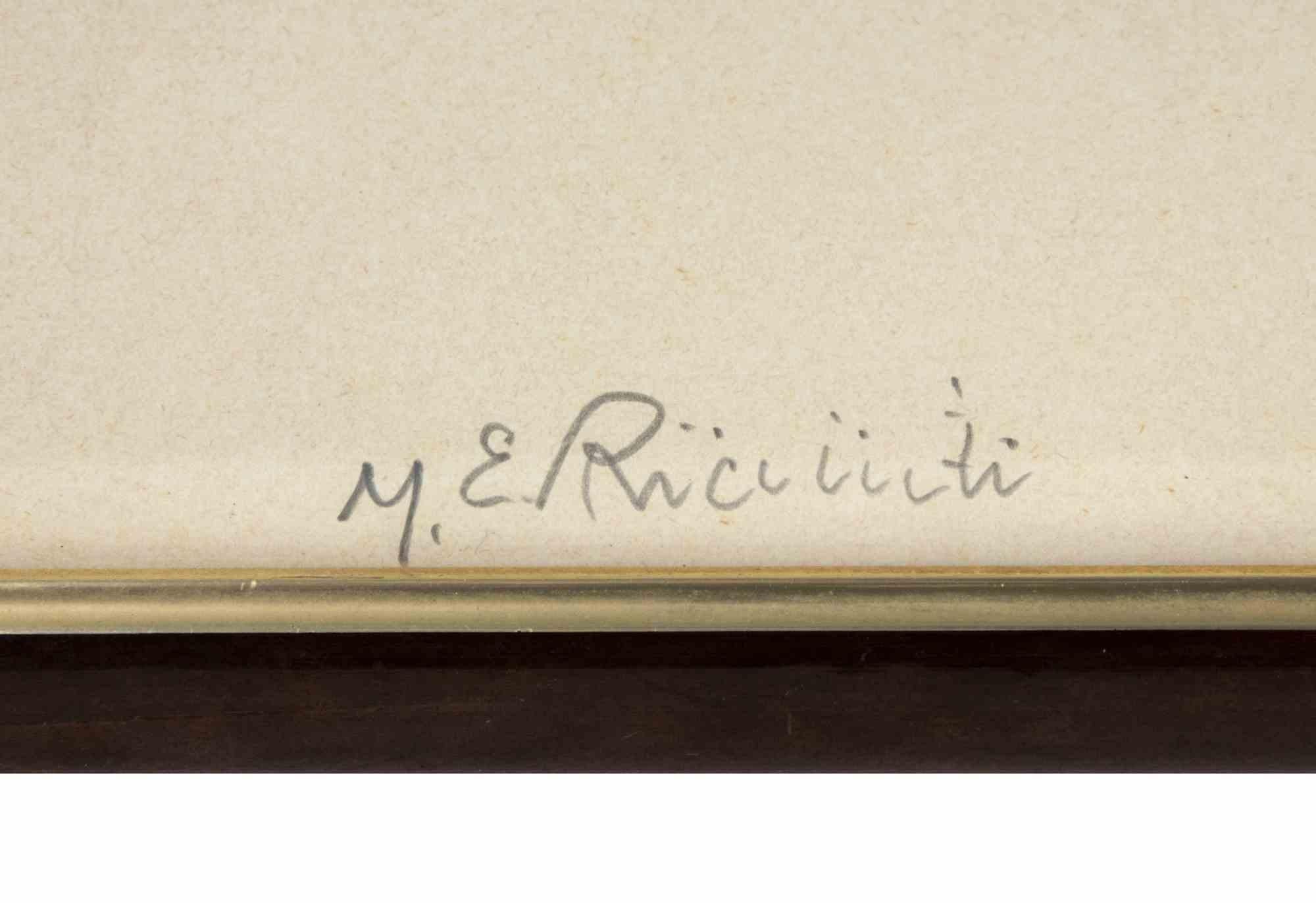 Paesaggio marino - Disegno di Michele Ricciuti - Anni '80 in vendita 3