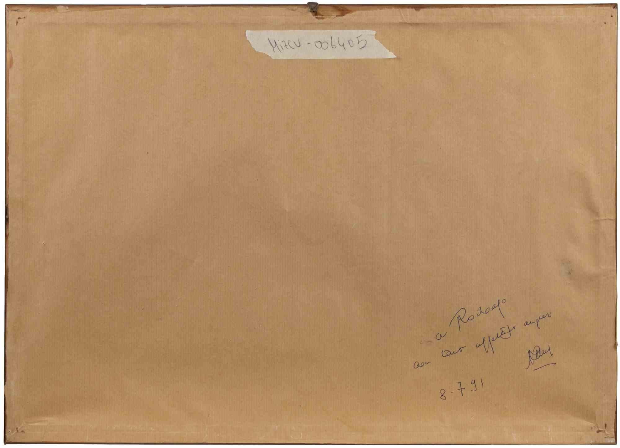 Paesaggio marino - Disegno di Michele Ricciuti - Anni '80 in vendita 4