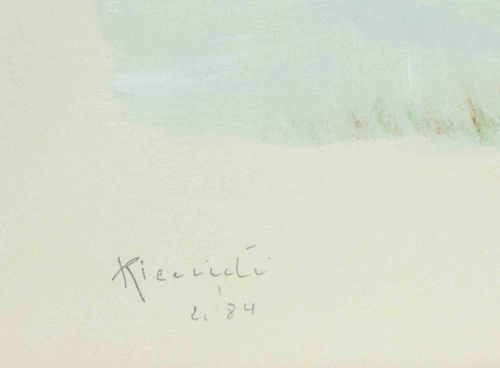 Paisaje - Dibujo de Michele Ricciuti - 1984 en venta 2