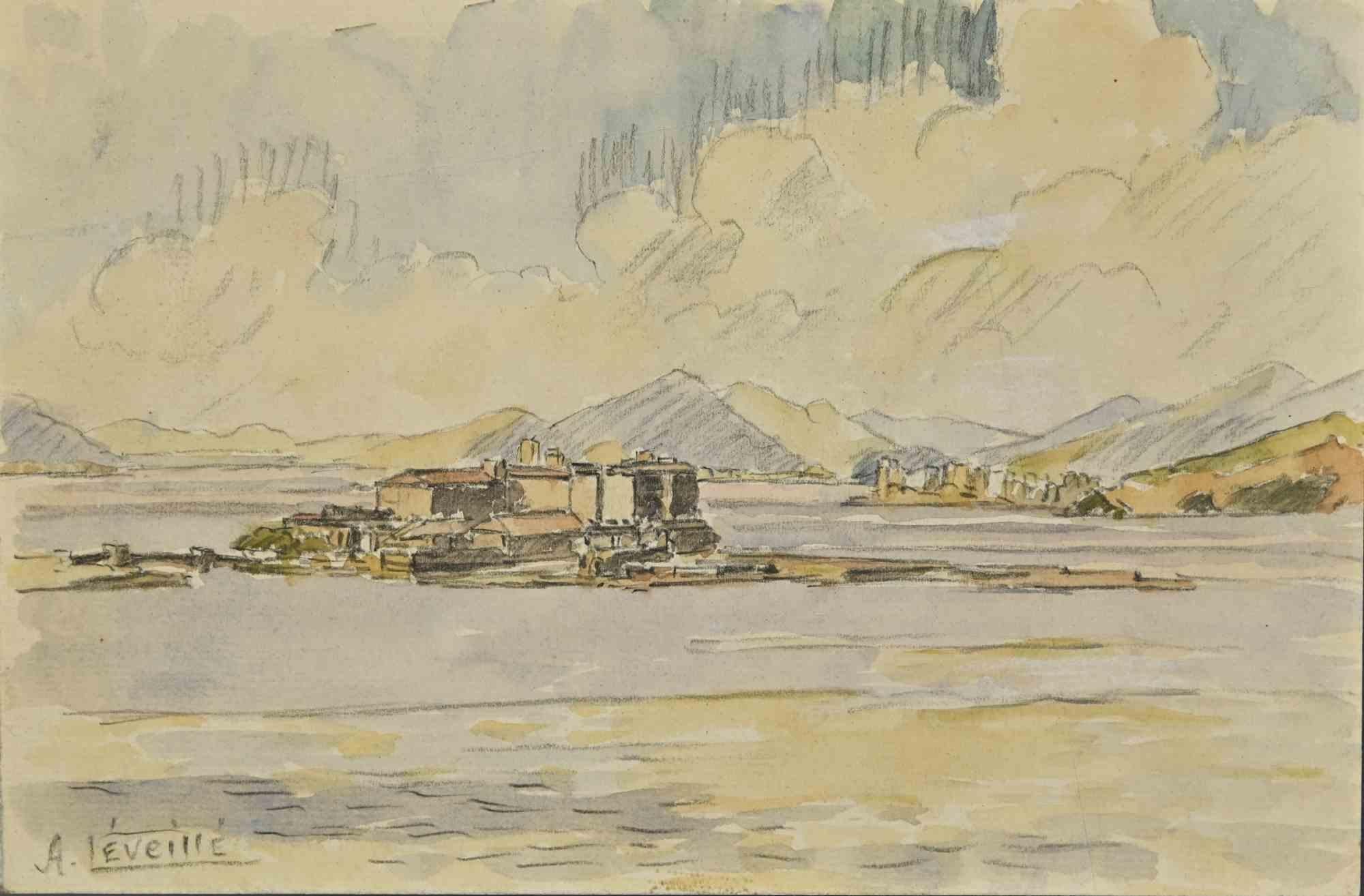 Andre Leveillé Landscape Art - Landscape - Drawing by André Léveillé - Mid-20th Century