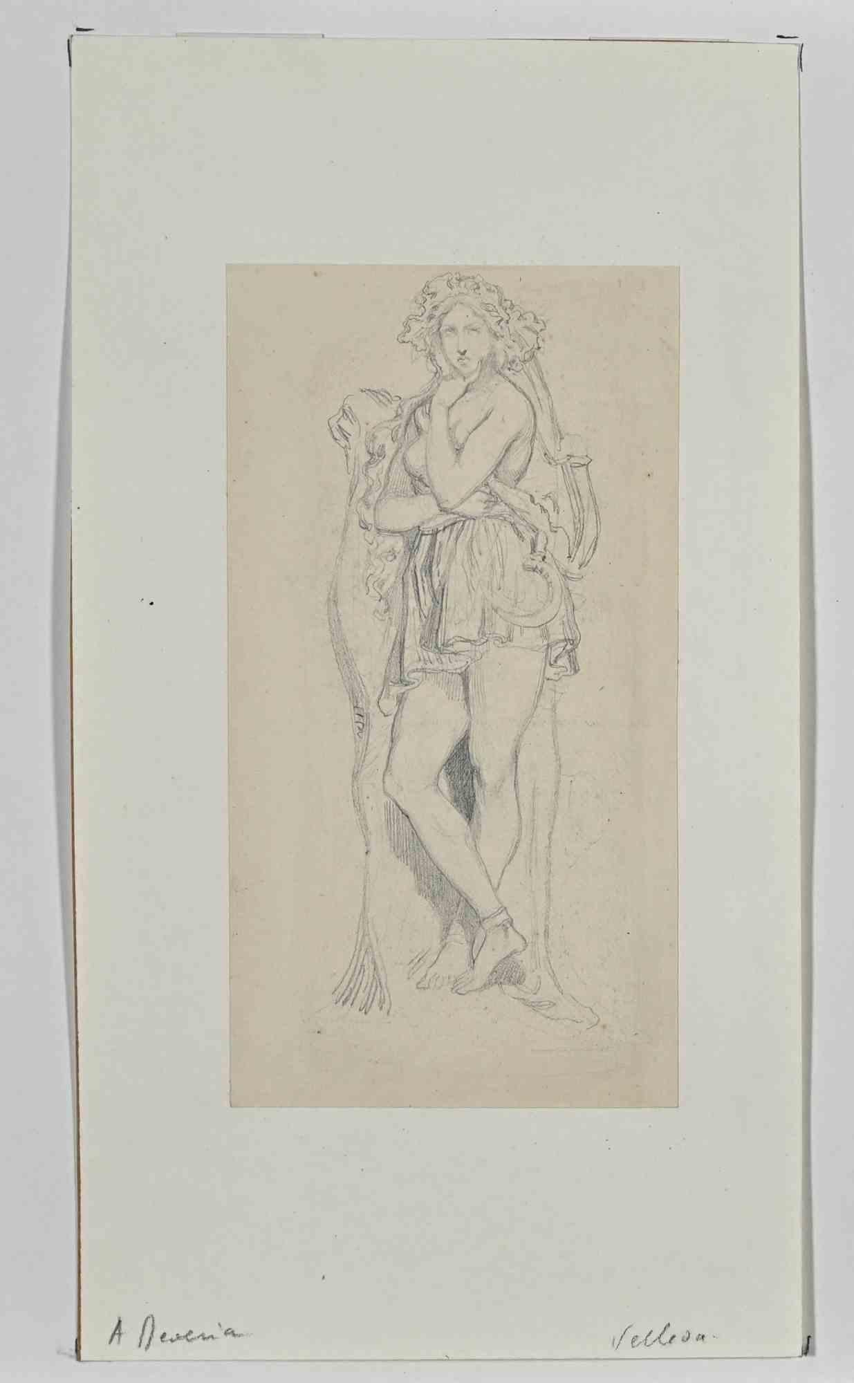 Figure of Woman - Drawing by Achille Devéria -  Early 19th century