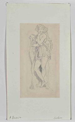 Figura de mujer - Dibujo de Achille Devéria -  Principios del siglo XIX