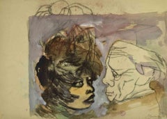 Enamorados - Dibujo de Mino Maccari - Mediados del siglo XX