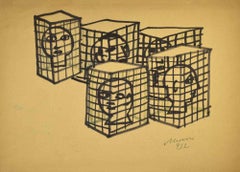 Prisoners – Zeichnung von Mino Maccari – 1952