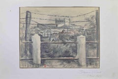 Château - Dessin de Suzanne Tourte - Milieu du 20e siècle