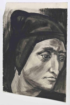 Portrait of Dante - Drawing By Albert Decaris - Mid 20th Century