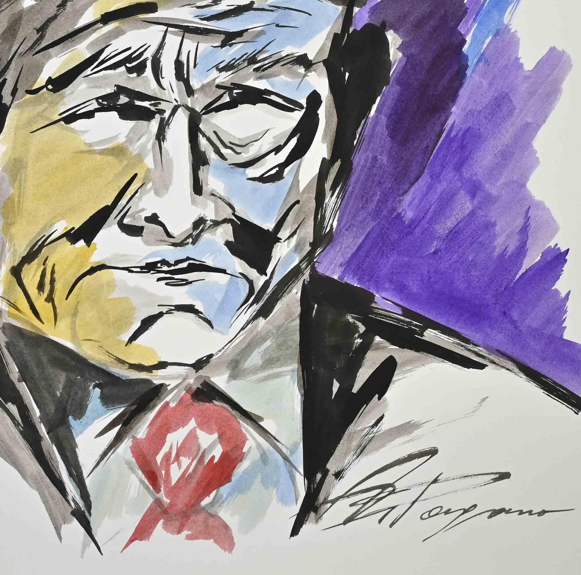 Portrait - Drawing by Arturo Pagano - 1980s en venta 1