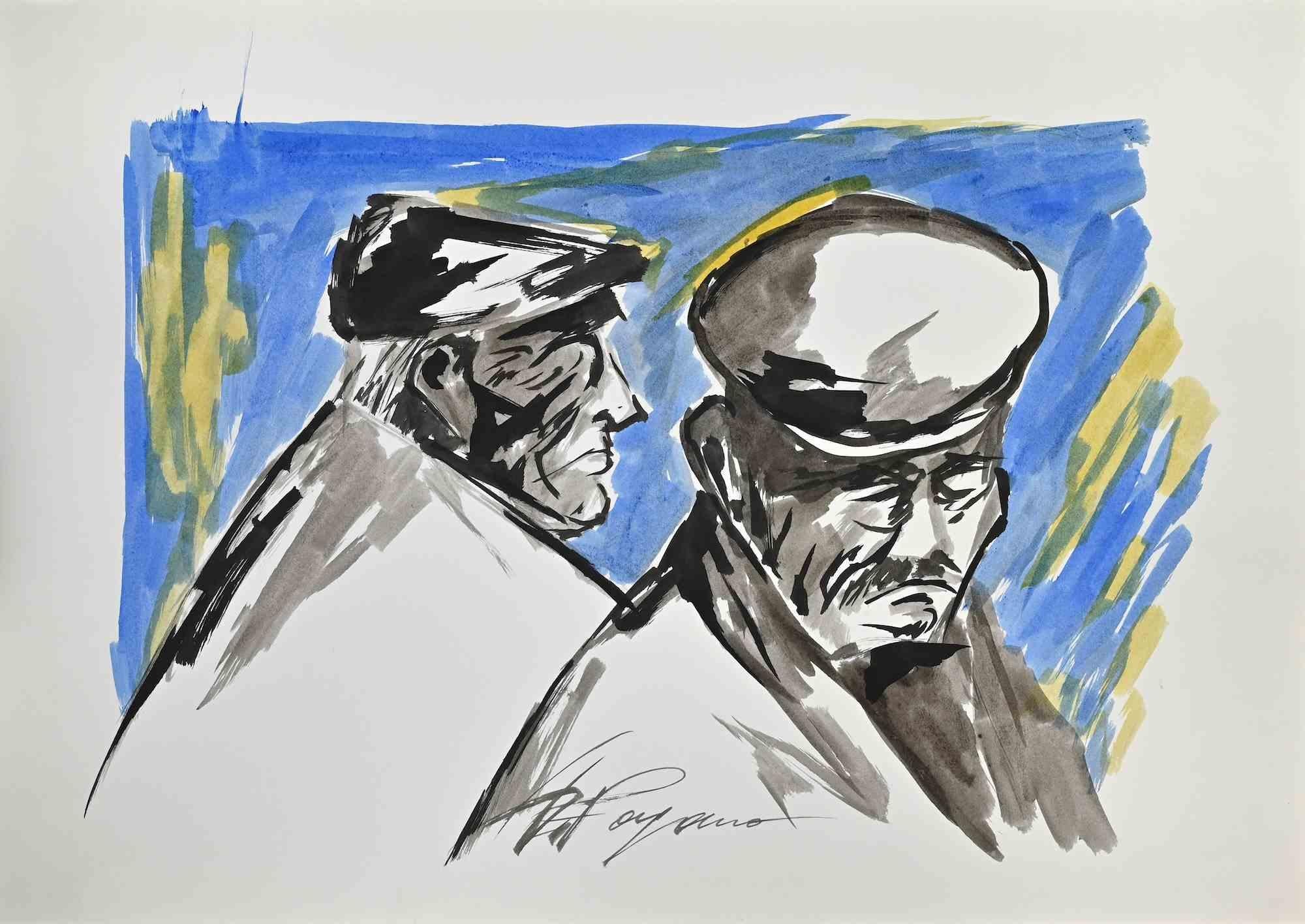 Figures is a modern artwork realized by Arturo Pagano in the 1980s.

Watercolor drawings.

Good conditions.