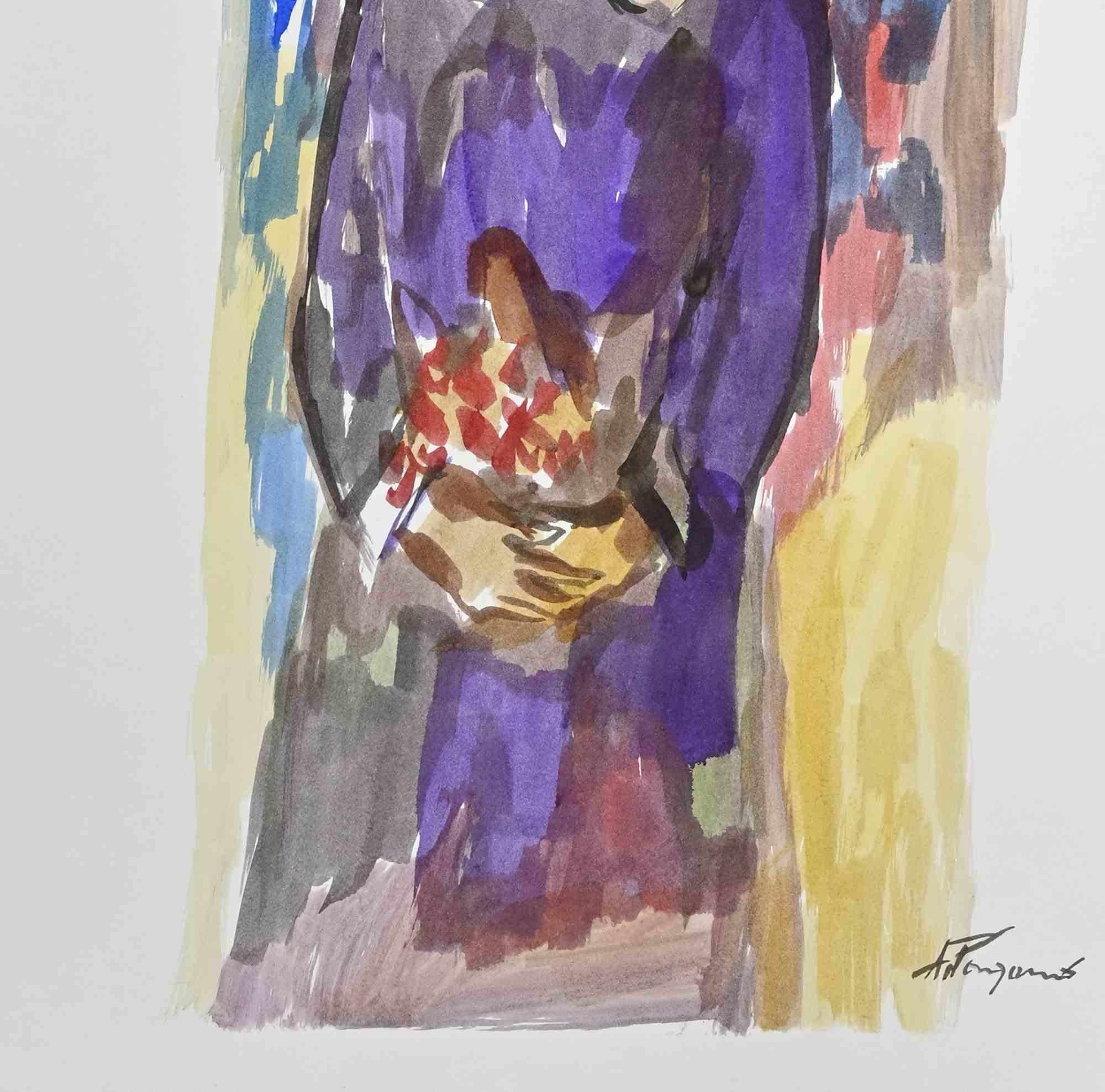 Figure - Drawing by Arturo Pagano - 1980s For Sale 1