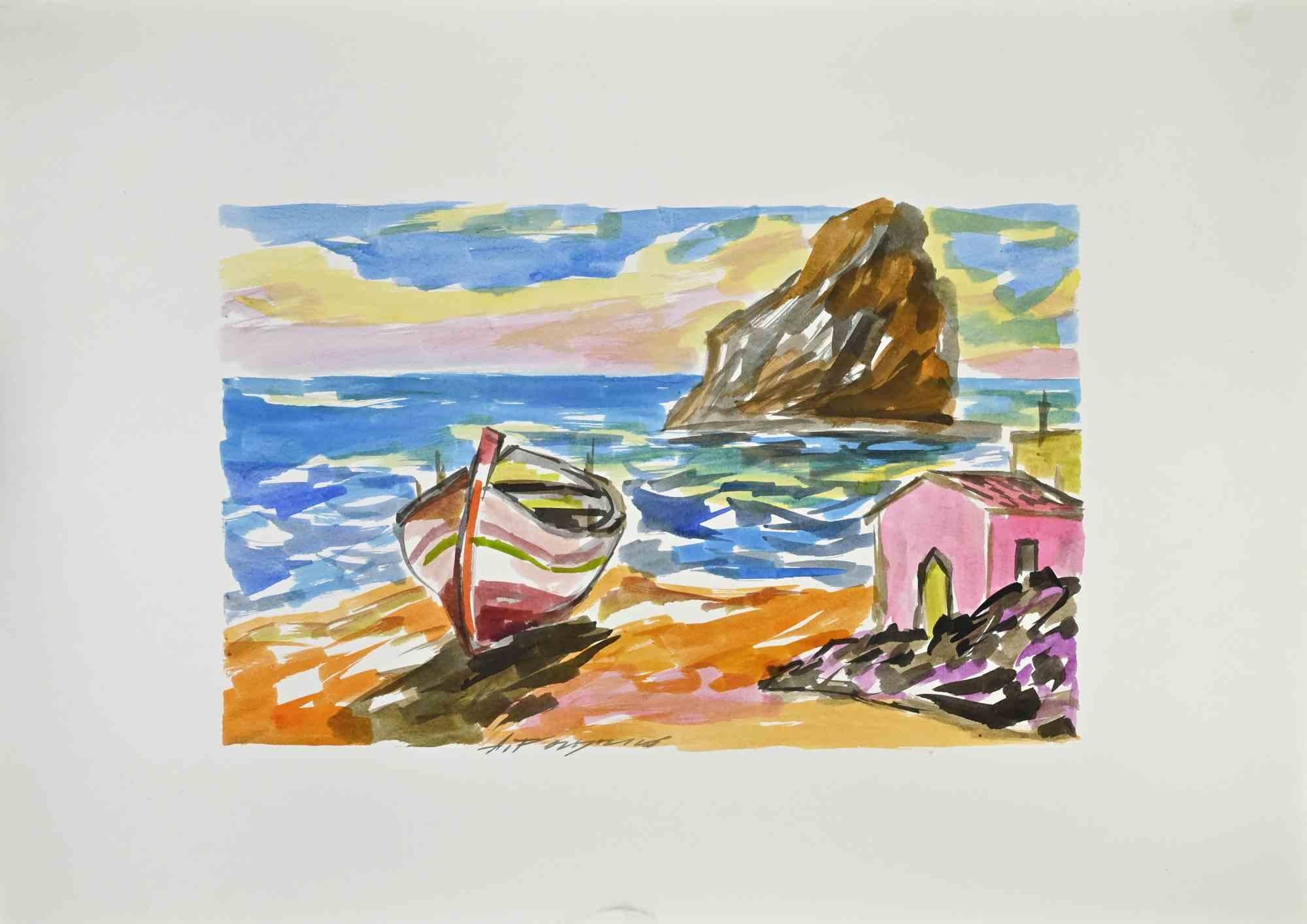 Shore - Drawing by Arturo Pagano - 1980s