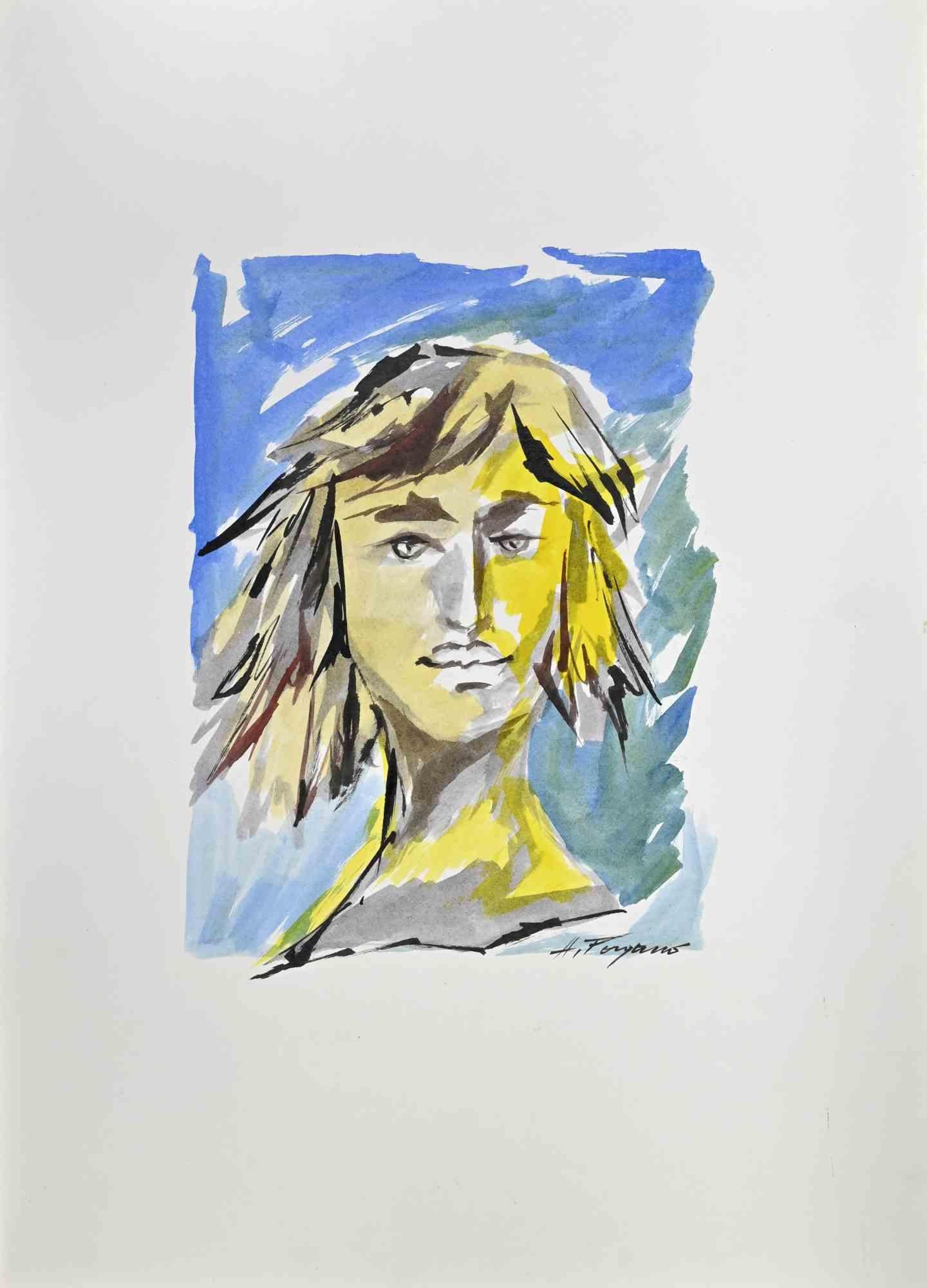Portrait - Drawing by Arturo Pagano - 1980s