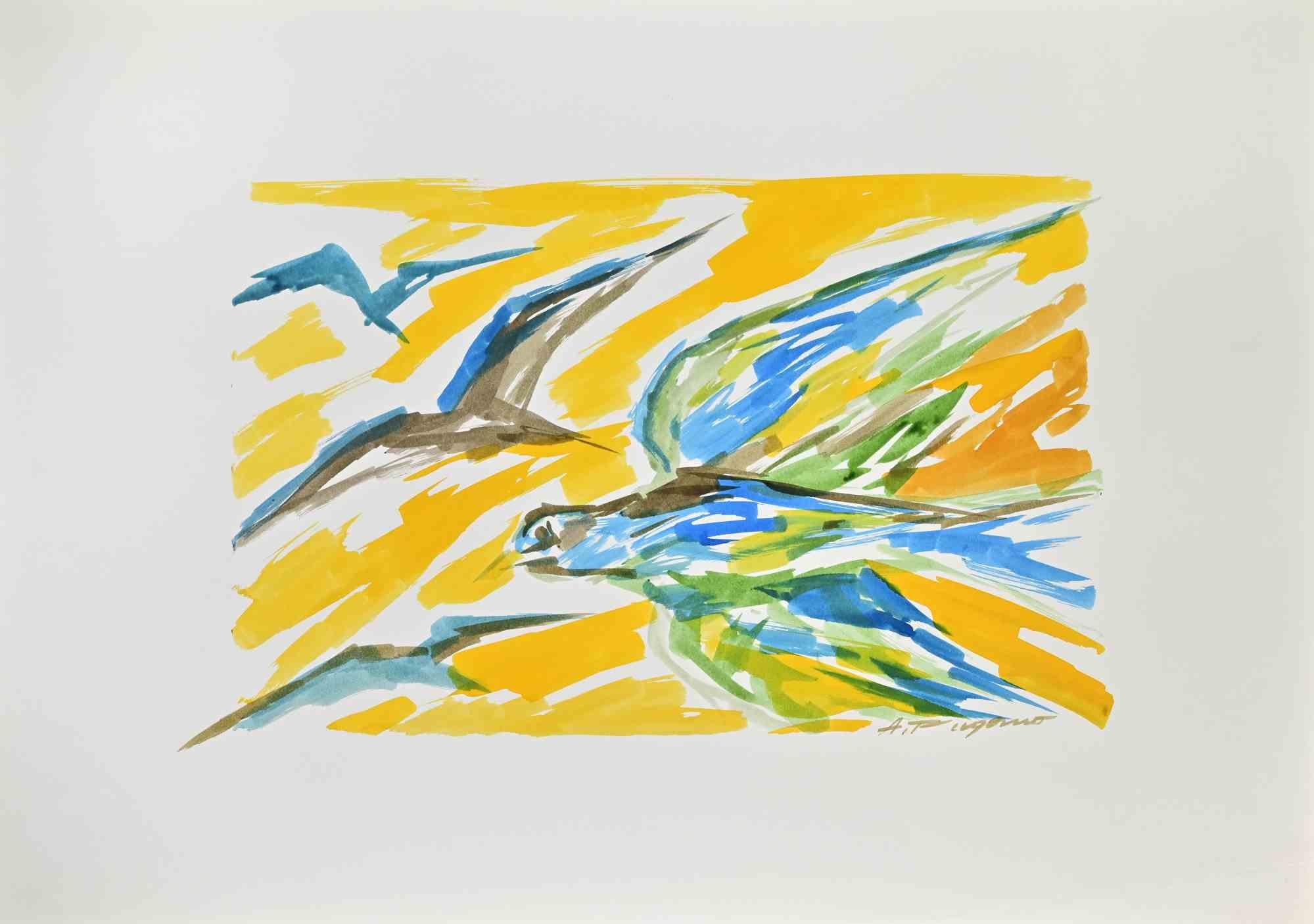 Birds - Drawing by Arturo Pagano - 1980s