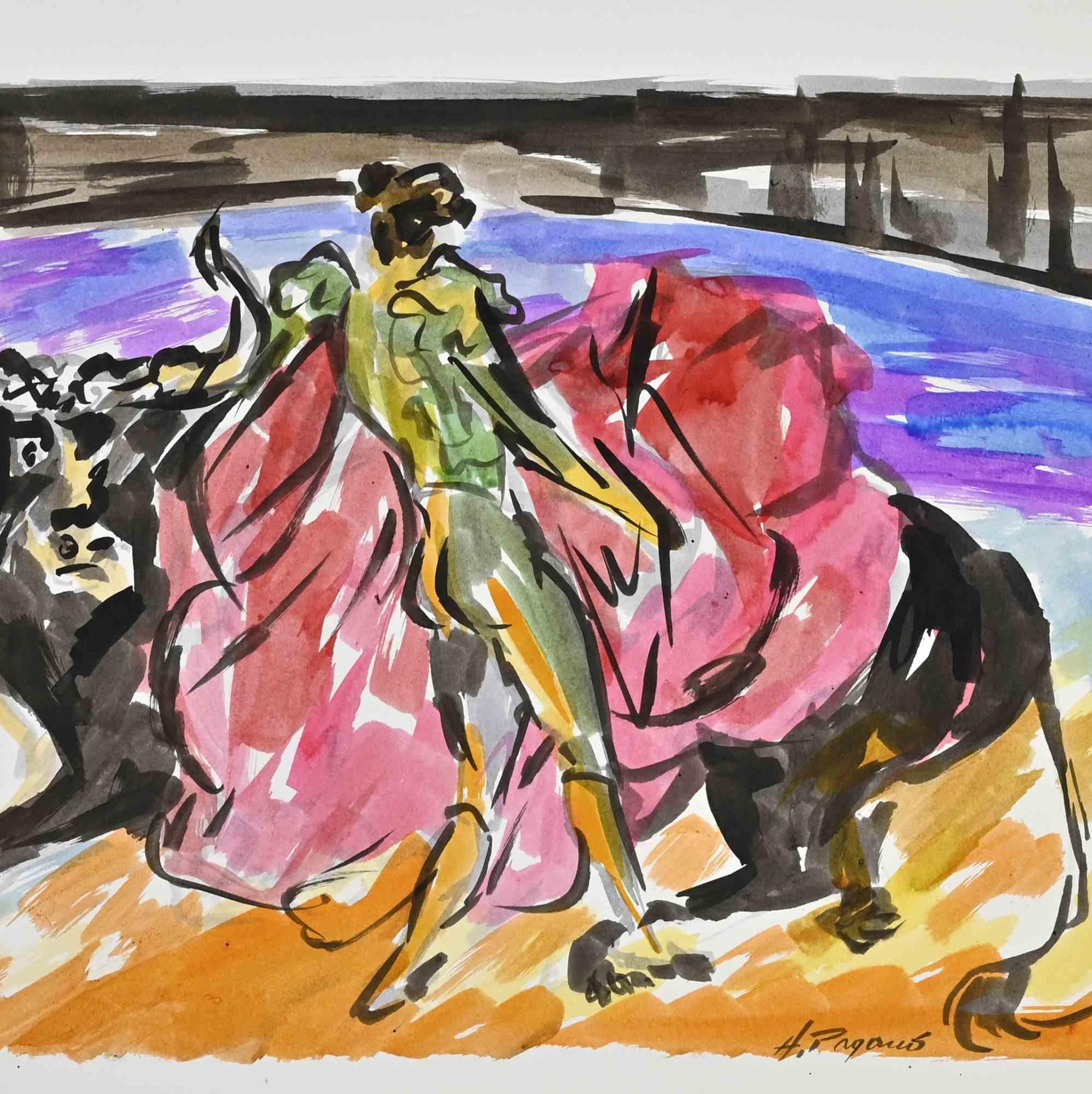 Corrida de Toros - Dibujo de Arturo Pagano - Años 80 en venta 1