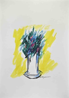 Blumen – Zeichnung von Arturo Pagano – 1980er Jahre