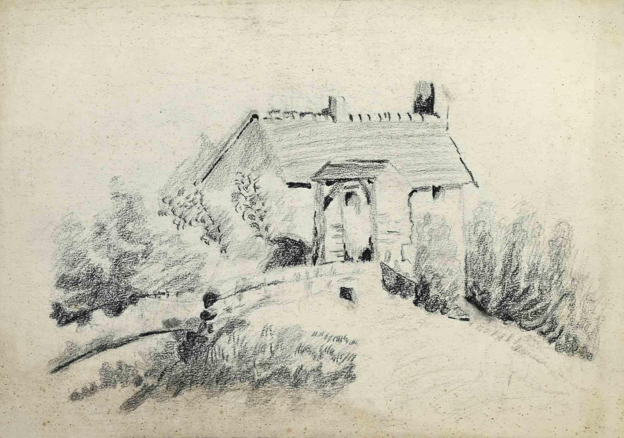 Landschaftslandschaft – Zeichnung – 19. Jahrhundert
