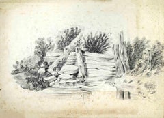 Landschaftslandschaft – Zeichnung – 19. Jahrhundert
