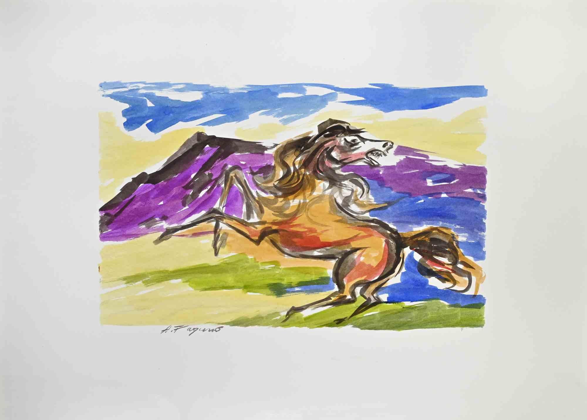 El Caballo - Dibujo de Arturo Pagano - Años 80