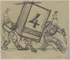 4 November – Zeichnung von Gabriele Galantara – frühes 20. Jahrhundert