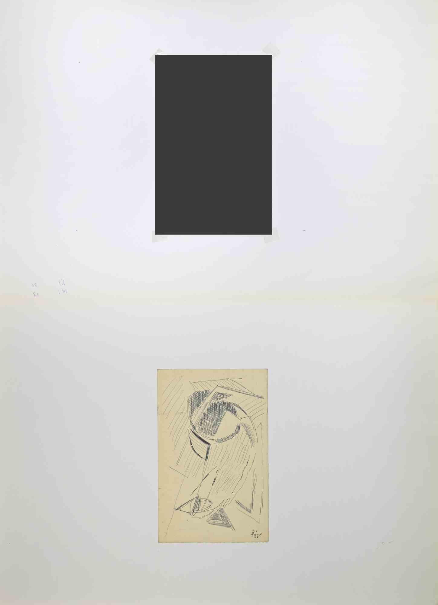 Camille Renard - Ritratto n. 1 - Disegno di Renard Arnoud - Metà del XX secolo - Art di Reynold Arnoud