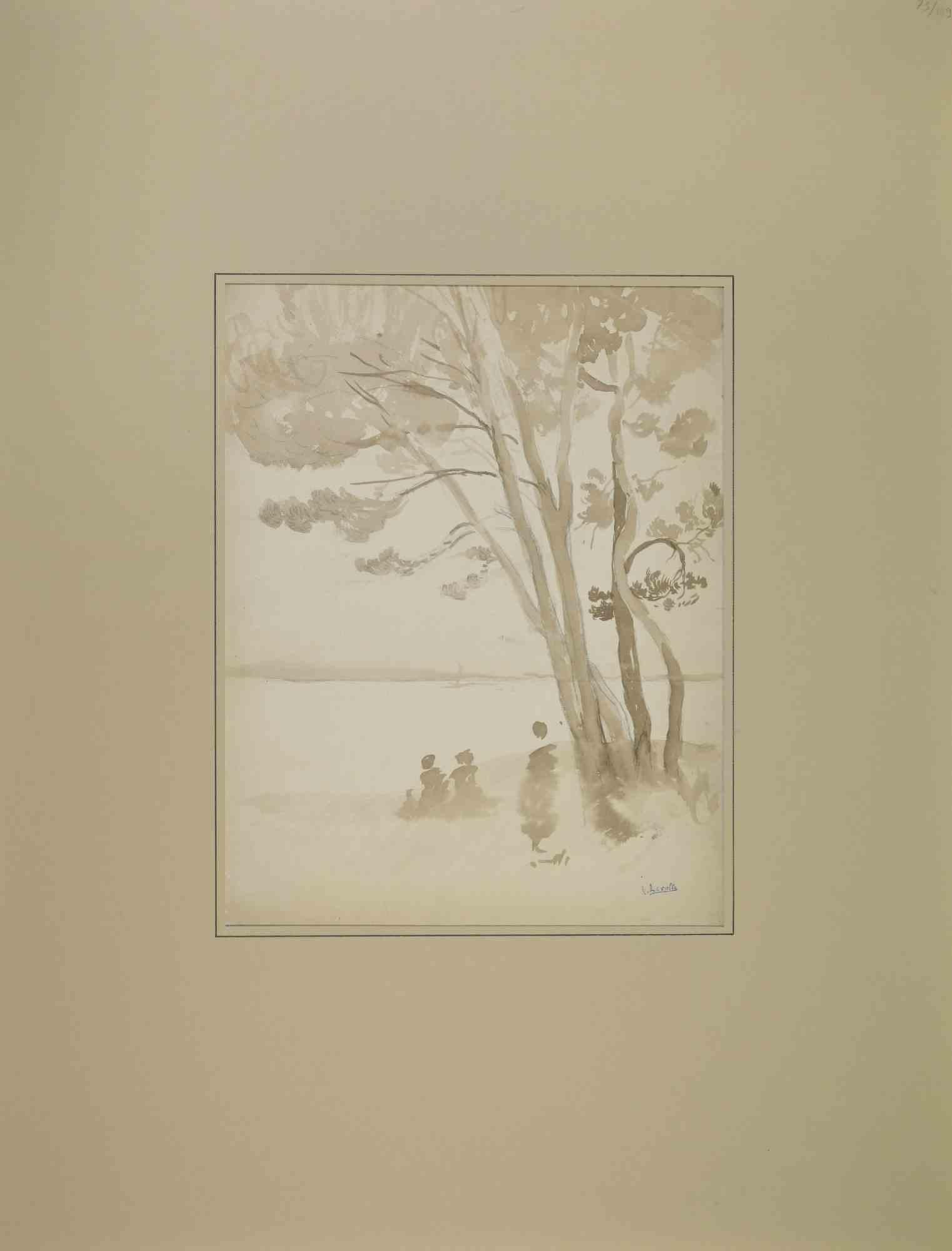 L'albero è un disegno realizzato da Henry Lerolle all'inizio del XX secolo.

Acquerello.

Buone condizioni.

Firmato a mano.