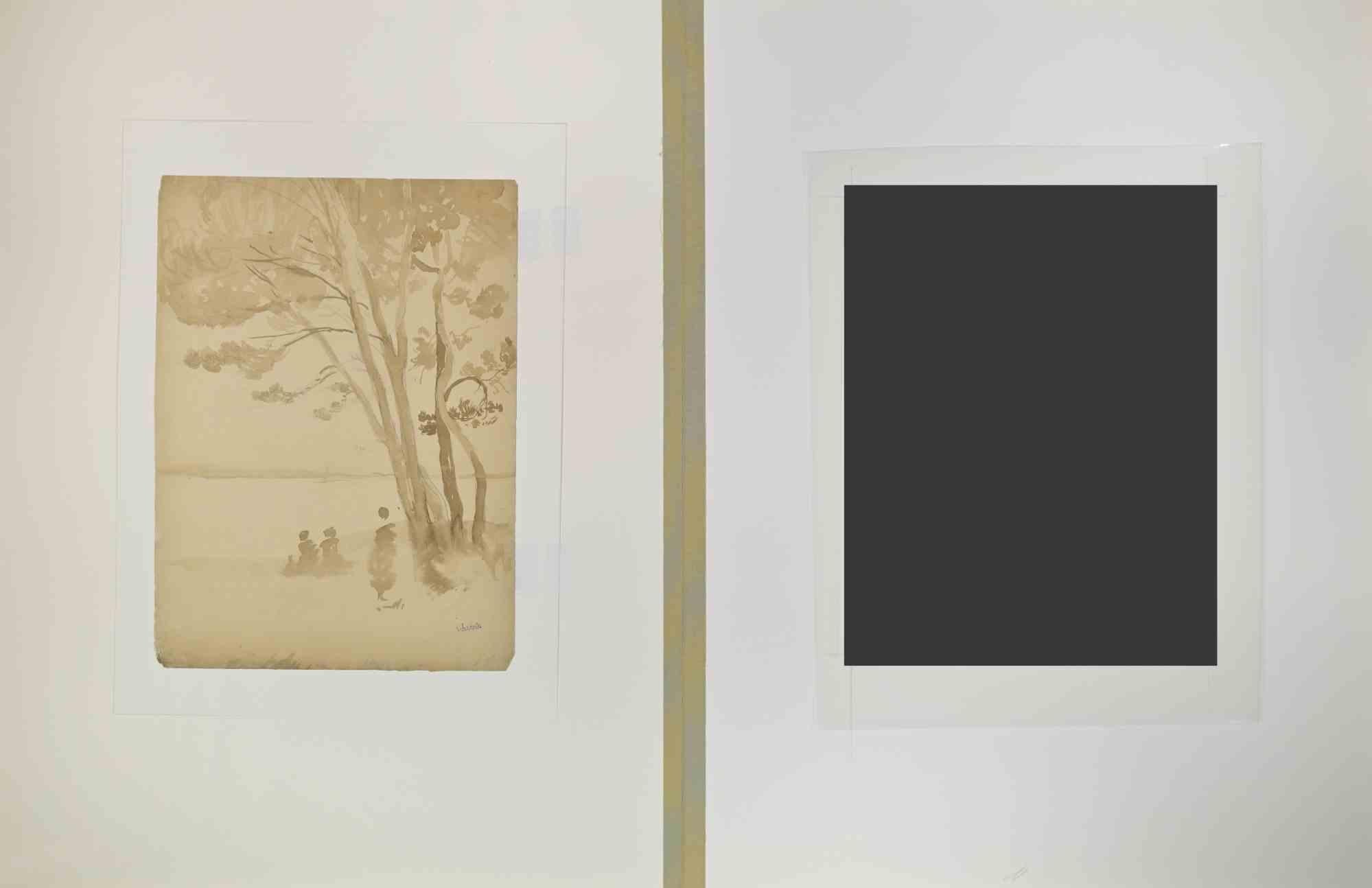 L'albero -  Disegno di Henry Lerolle - Inizio del XX secolo in vendita 1
