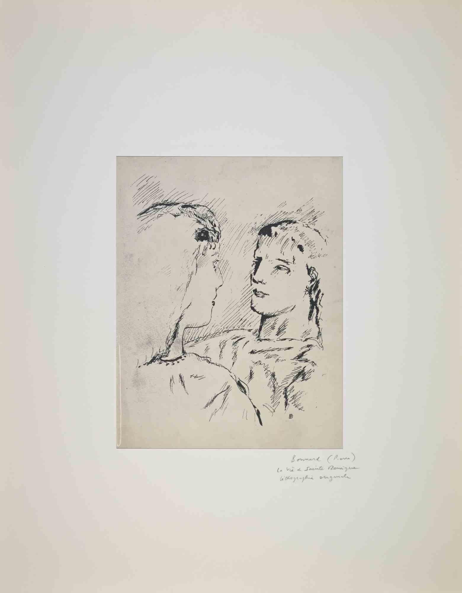 Daphne und Chloe ist eine wunderschöne schwarz-weiße Lithographie auf Papier von Pierre Bonnard aus den 1930er Jahren.

Nicht signiert, wie ausgestellt.