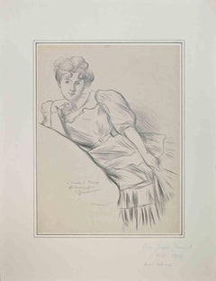 Mujer - Dibujo de Pierre Georges Jeanniot - Principios del siglo XX