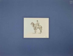 Cavaliere -  Disegno di Paul Emile Colin - metà del XX secolo