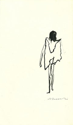 A Lonely Angel - Drawing by Mino Maccari - 1960s