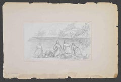 Shoreside -  Drawing by Albert Besnard - Early 20th Century