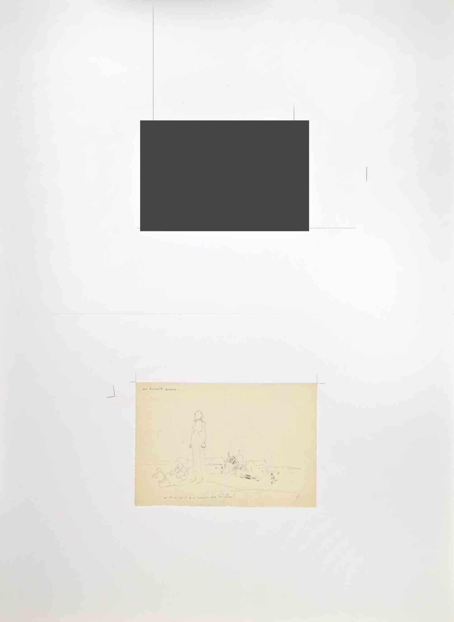 Luto - Dibujo de Jean-Luis Forain - Finales del siglo XIX en venta 1