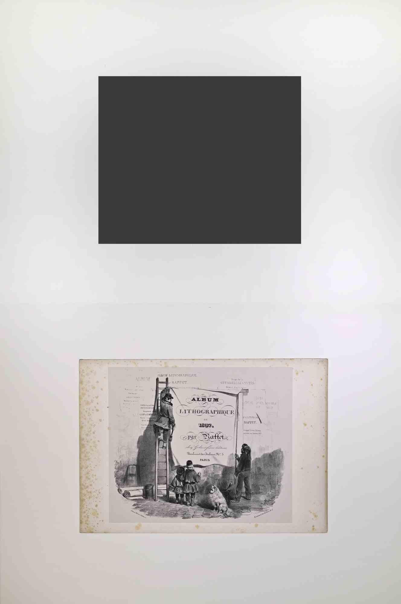 The  Board - Lithograph by Auguste Raffet - 1836 For Sale 1