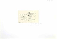 Taking the Child - Drawing by Jean-Luis Forain - Late 19th century