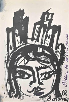 Il ritratto - Disegno di Gustavo Boldrini - 1968