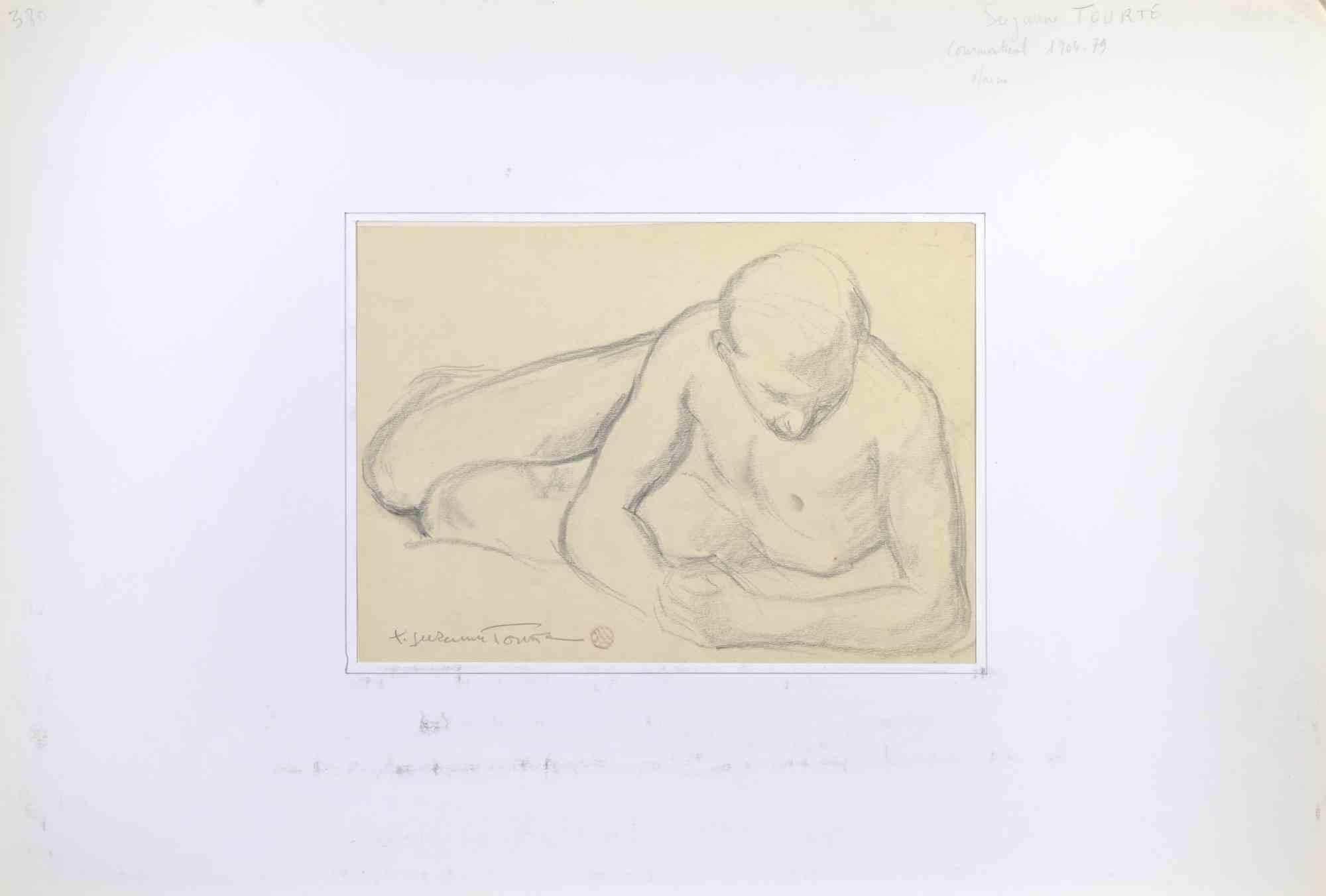 Seated Torso is a drawing realized by Kiyoo Fujiwara,in 1964 with graphite on paper. 

It is signed "K. Fujiwara" in the lower left corner and includes a red seal.

Good conditions.