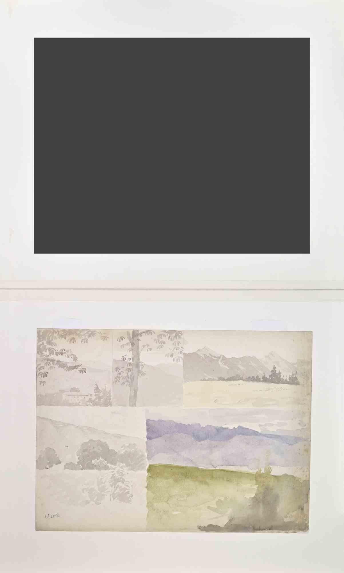 Paisaje -  Dibujo de Henri Lerolle - Mediados del siglo XX en venta 1