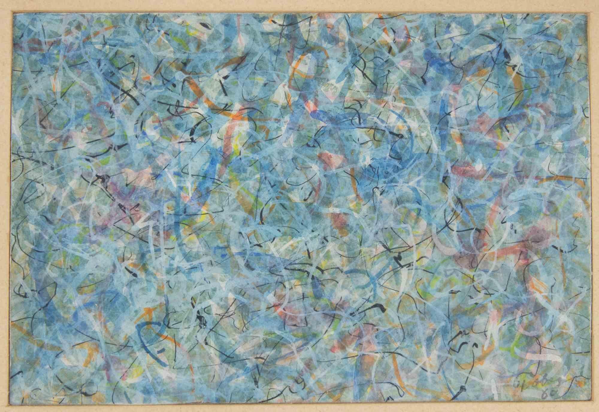 Abstract composition is a fine and beautiful watercolor and tempera on paper realized by Mark Tobey in 1960. Signed and dated Tobey lower right.

Certificate of authenticity by Mark Tobey Committee  on photograph.

Archived at the Mark Tobey