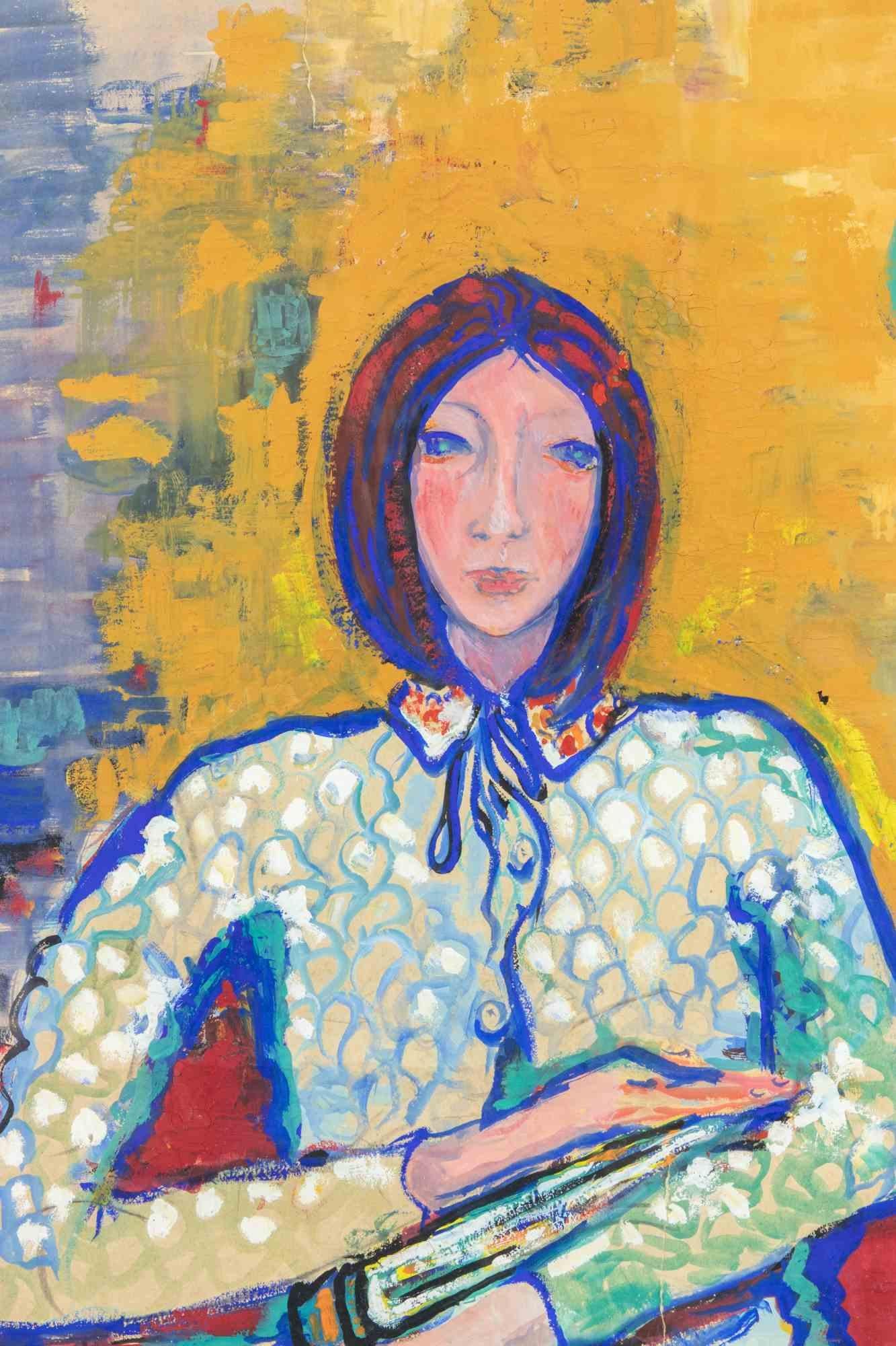 Pensive Girl - Mixed Media by Sirio Pellegrini - 1960s 1