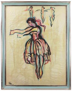 Bailarina - Acuarela de Sirio Pellegrini - Años 60