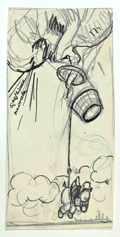 The Fall - Drawing by Gabriele Galantara - Early 20th century