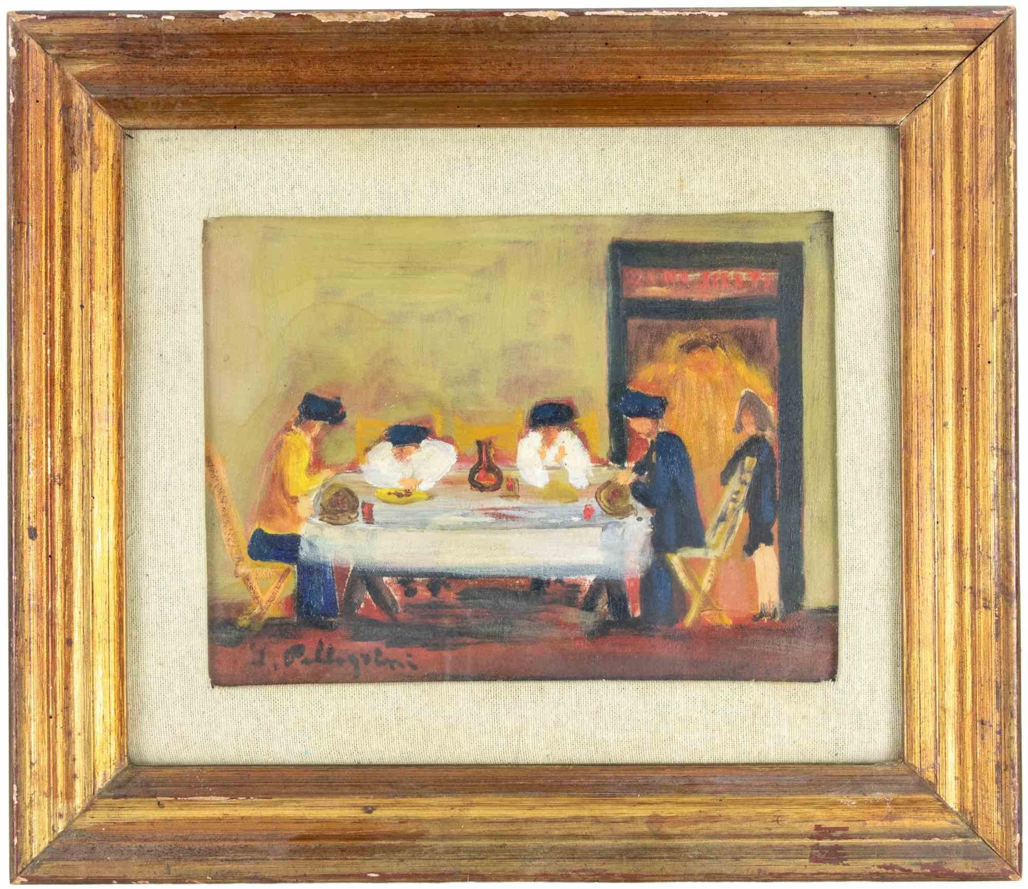 Oil on canvas realized by Sirio Pellegrini in 1965.

Hand signed in the lower left.

Includes a wooden frame 32x37 cm.

Very good condition.

Sirio Pellegrini, born in Rome on March 1, 1922, of Abruzzo origins (Capestrano), spent his childhood years